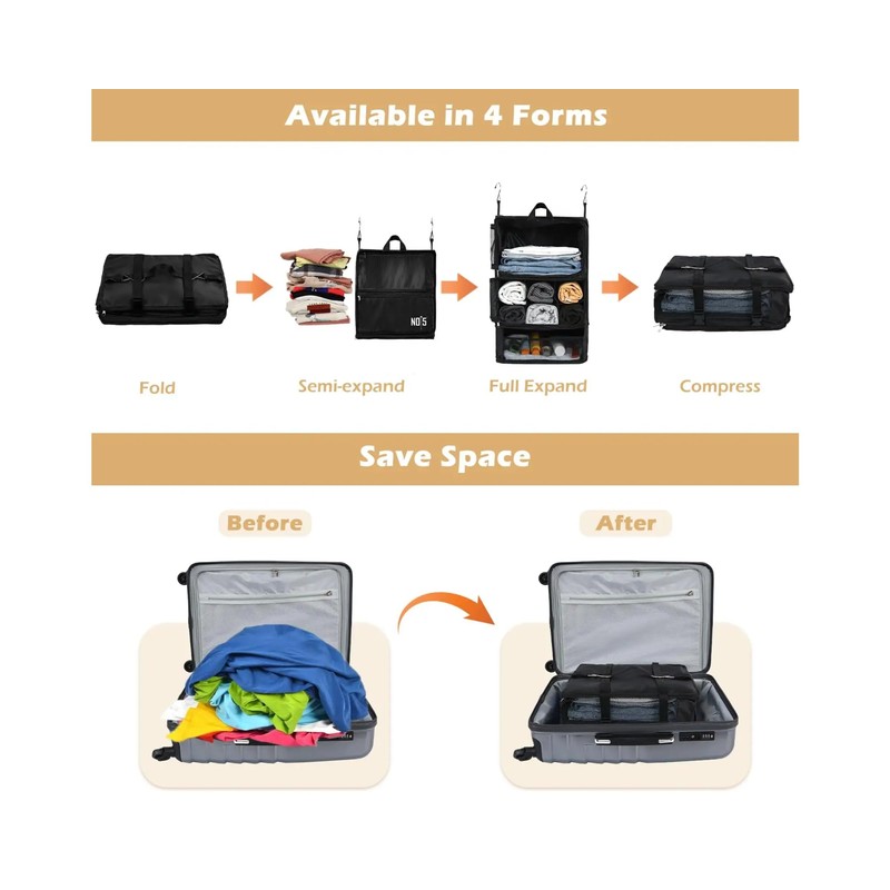 NOIS GENESIS Travel Organizer, Compression Suitcase Organizer, Hanging Organizer, Luggage