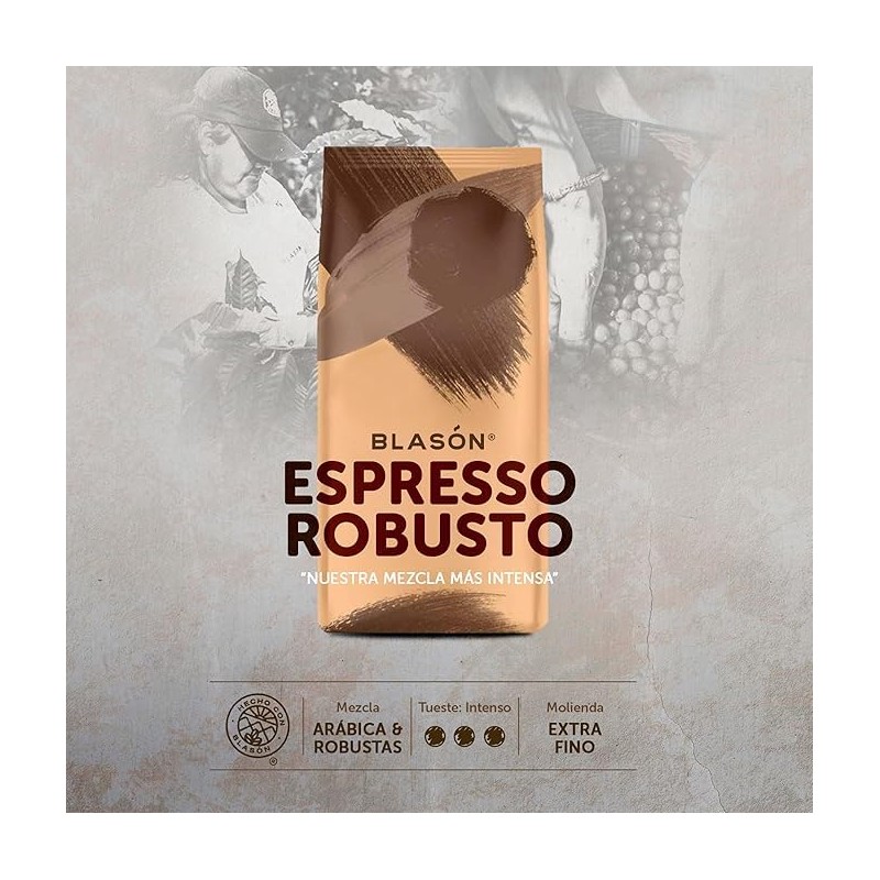 Blasón Café Gourmet Tostado y Molido Espresso Robusto 1 Kg