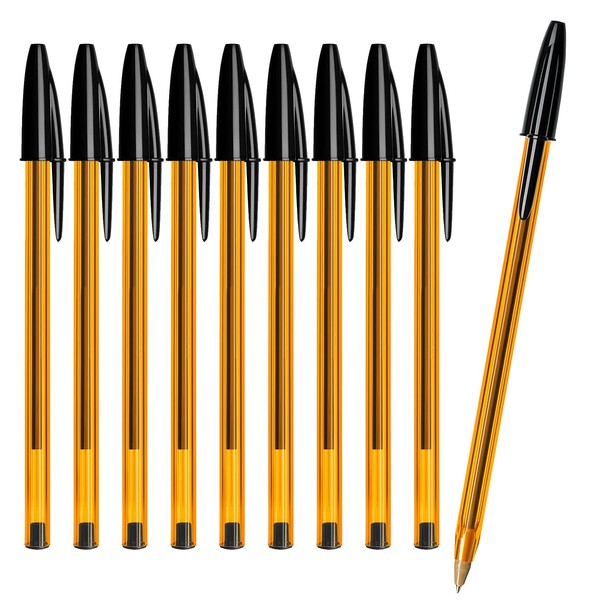 [BIC Japan] BIC CST-OF08BLKP10 Oil Based Ballpoint Pen, Orange, Crystal, Original, Fine 0.03 inches (0.8 mm), 10 Pens