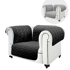 BEST DIRECT Sofa Cover Individual - 2 Seats - 3 Seats with Dual Face Colour (Black/Grey or Brown/Beige) (Black/Grey, Individual)