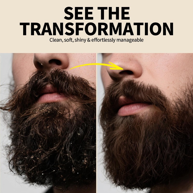 Beard Wash and Conditioner Set for Men,Natural Plant-Based Formula with