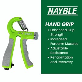 Nayble Pro Grip Kit - Adjustable Hand Strengthener for Athletes, Finger & Forearm Trainer - Enhance Grip, Improve Performance - Hand Exerciser for Rehabilitation & Stress Relief