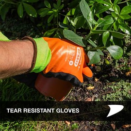 Benchmark 1 Pair Safety Thermal Work Gloves – Lightweight Nylon Gloves with Strong Grip Ideal for Gardening and Constriction Work (X-Large)