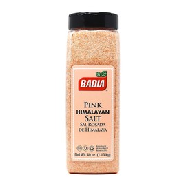 Badia Pink Himalayan Salt, 40 oz – Coarse Grain Salt for Cooking, Grilling, and Seasoning, Natural Mineral-Rich Rock Salt