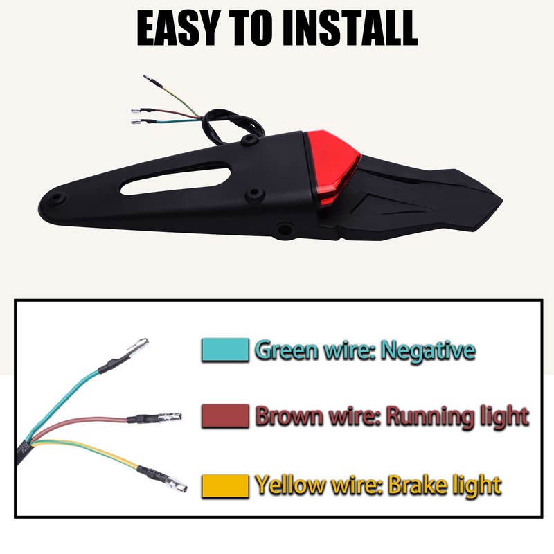 DREAMIZER Rear Fender Red 12V LED Tail Light Brake Lamp
