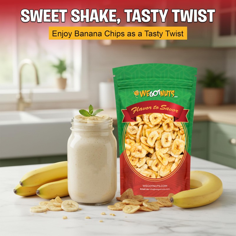 We Got Nuts Premium Dried Banana Chips 64oz (4 Pounds)