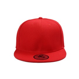 Underground Kulture Plain Red Flat Peak Fitted Baseball Cap Blank Streetwear Hat 6 7/8"
