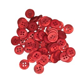 BOTIBOTON - 50 Mother of Pearl Buttons - 5 Sizes to Sew On - 11 Colours to Choose From - Shirts, Coats, Jackets and Baby Buttons, Children's Buttons - Made in Spain (Mother of Pearl Red, 12mm)