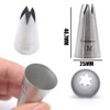 Tumtanm 1M Nozzle Open Star Piping Tip, Large Seamless Stainless