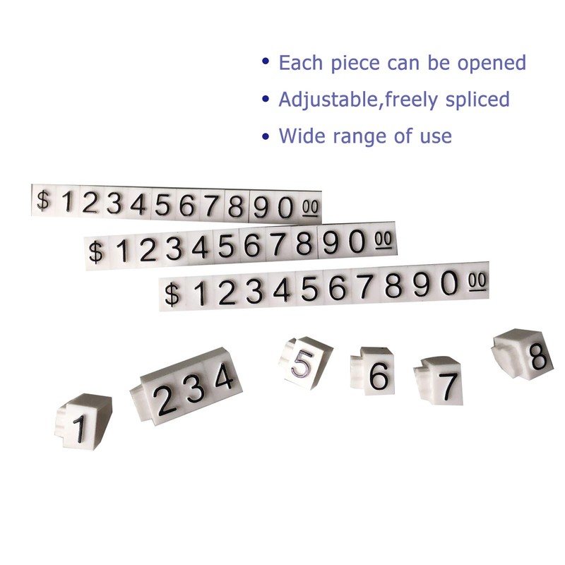 Price Tag Cube Adjustable Assembly Number Angled Pricing Counter Display