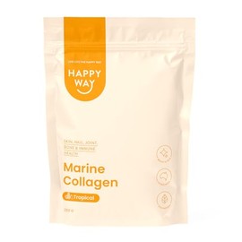 HAPPY WAY Tropical Marine Marine Collagen Powder - 250g | Refreshing Exotic Tropical Flavour | Supports Skin, Nail, Joint, Bone & Immune Health | Ideal for Shakes, Smoothies, Beverages & Healthy Recipes