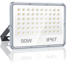 YIQIBRO LED Outdoor Spotlight 50 W, Outdoor Floodlight 5000 lm, Outdoor Spotlight Waterproof IP67, 6500 K Cool White Super Bright Outdoor Spotlight LED Window Launcher for Warehouse, Garden, Garage