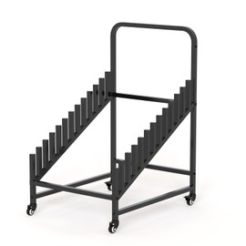 WYJREES Tile Sample Display Rack, 12-Tier Rolling Tile Display Stand for Retail, Metal Tile Sample Storage Organizer with Handle, Samples Holder Stand for Retail Stores Commercial Exhibition