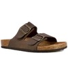 Nautica Men's Double Buckle Slide-Comfort Sandal-Slip-on Adjustable Waterproof Flat's-Triun-Brown Tumbled-Size-13