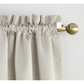 Sun Zero Easton Energy Saving Blackout Rod Pocket Curtain Panel, 40" x 84", Pearl