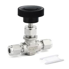 TAISHER 1PCS 316 Stainless Steel Compression Tube Straight Needle Valve 3/8" Tube OD x 3/8" Tube OD For Flow Control Water Gas Oil
