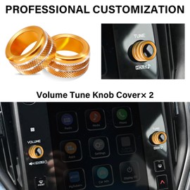 4Pcs Knob Cover for Subaru Crosstrek Impreza 2024-2026 Accessories, 2025-2026 Forester, 20-25 Legacy Outback, 22-25 WRX 23-25 Ascent, Volume Tune Start Stop Button Ring Rear Mirror Knob Cover(Gold)