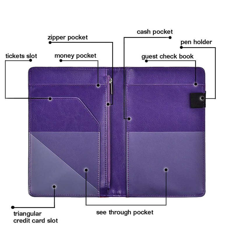 Server Books For Waitress/Waiter Book with Zipper Money Pocket,Cute Waitress