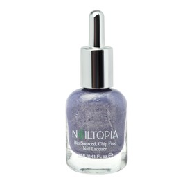 Nailtopia - Plant-Based Chip Free Nail Lacquer - Non Toxic, Bio-Sourced, Long-Lasting, Strengthening Polish - Stay Inspired (Medium Purple With Gold Reflects) - 0.41oz
