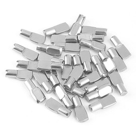6mm Shelf Pegs,Fit 6mm Diameter Hole Cabinet Furniture Spoon Shape Support Pins for Shelves Nickel Plated(40 Pieces)