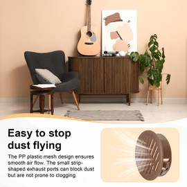 M METERXITY 10-Pack Round Soffit Vents, 35mm/1.4 Inch Plastic Air Vents Grille Circular Soffit Vents Cover for Bathroom Home/Office/Kitchen/Cabinet/Wardrobe [Brown]