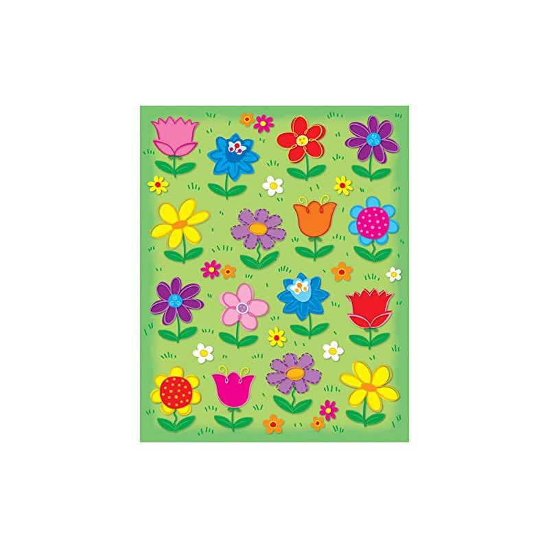 Carson Dellosa 96 Flower Stickers for Kids, 6 Sheets of