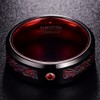 NUNCAD Tungsten Wedding Ring Celtic Dragon Red Carbide Fiber Black