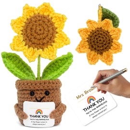 ticurills Sunflowers Crochet Plant, Ideal Thank You Gifts for Teachers, Personalization Teacher Appreciation Gifts from Students, Inspirational Gift for Women Coworker Friends Employee