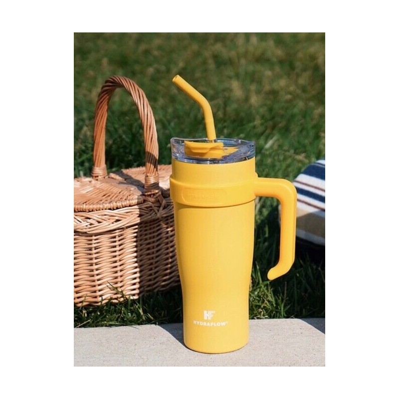 hydraflow capri 40 oz tumbler with handle and straw