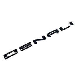Generic 3 Pcs Denali Emblem Badge for 2019-2024 Sierra and Yukon Letters Emblems Gloss Black - Door Tailgate 1500 HD, 2500 HD, 3500 HD AT4 Nameplate Badge Replacement for Sierra Denali
