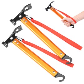 2Pack Aluminium Camping Hammer With Hook 3-In-1 Carbon Steel 12" Tent Stake Hammer Small Lightweight Portable Multifunctional Tent Stake Puller For Camping Hiking Outdoor Orange