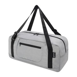 HOLYLUCK Foldable Travel Duffel Bag For Women & Men Luggage Great for Gym, A-Light grey, 30L, Travel Bag
