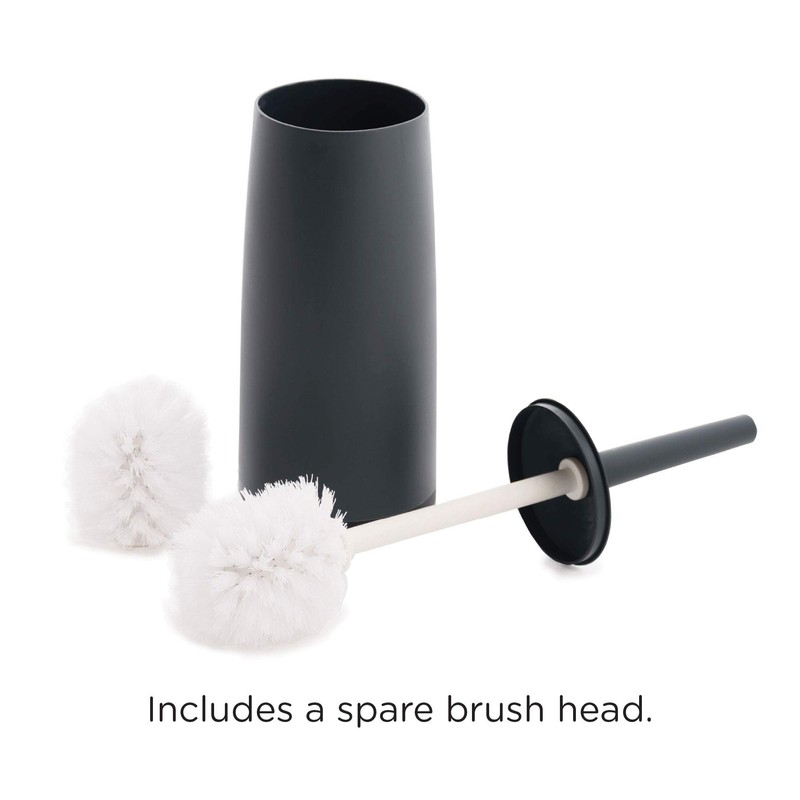 CleanPEAK Toilet Brush with Holder, Replacement Head, Hand Guard and