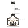 WBinDX 4-Light Farmhouse Chandelier, Metal Semi Flush Mount Ceiling Light