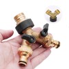 2-way Y distributor with shut-off valves, 3/4 inch connections for