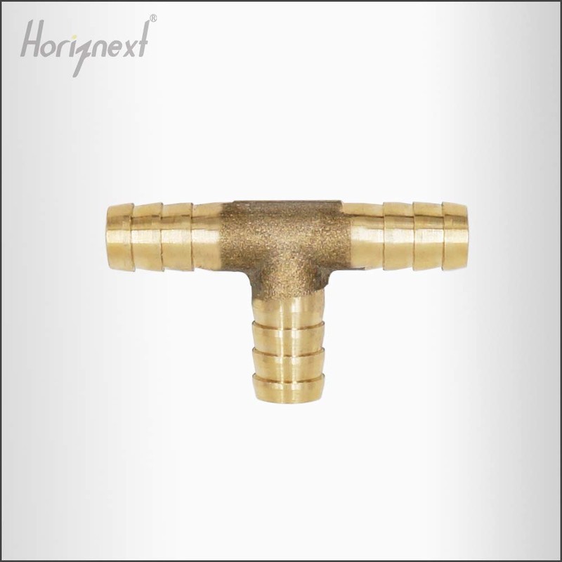 Horiznext Brass Hose Splicer Fitting, Tee, 3/8" x 3/8" x