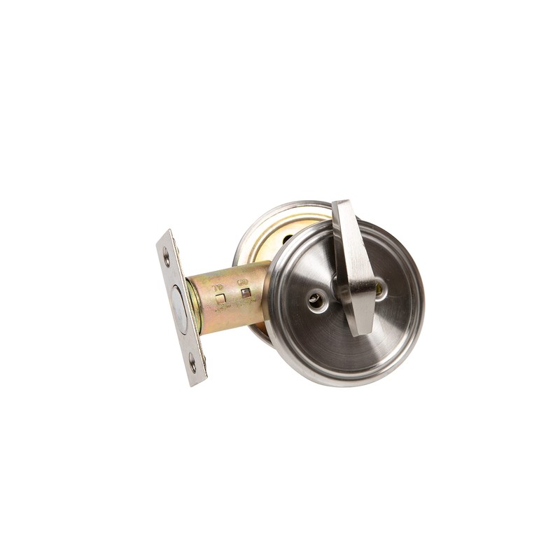 Zion Satin Nickel Dead Bolt Lock for Outdoors Garage Side