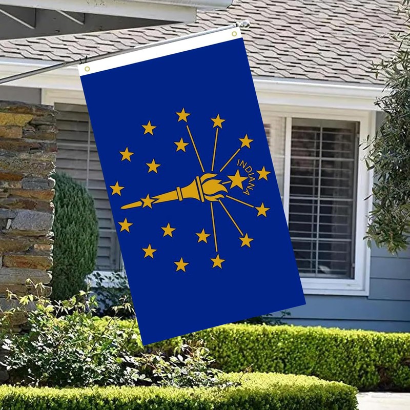 Nuibers Indiana Flag 3x5 FT Sturdy for Outside, Heavy Duty