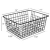 14" Upright Freezer Storage Baskets, Black Wire Storage Bins Large