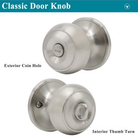 Probrico Brushed Nickel Bed/Bath Door Knobs Privacy Door Knobs Interior Bathroom Locks Wholesale (10 Pack)