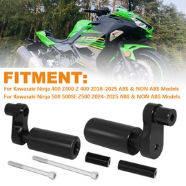 VPZMT Frame Sliders Engine Guard Fairing Falling Protection for Kawasaki Ninja 400 Z400 2018-2025 & Ninja 500 500SE Z500 2024-2025 ABS & Non ABS Models, 750-4159