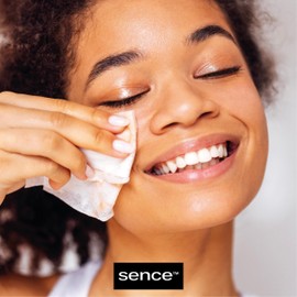 Sence Hydro Shock Cleansing Face Wipes, Vegan Facial Cleansing Wipes with Hyaluron, for Cleaning and Make-Up, Makeup Remover, Wet Wipes, Face Care, Beauty Skincare (3 x 20 Pieces)