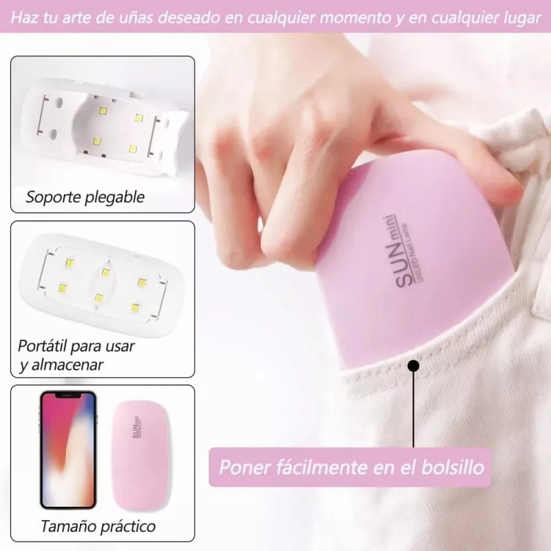 Total Supplier Lámpara Secadora De Uñas Uv Led Sun Mini