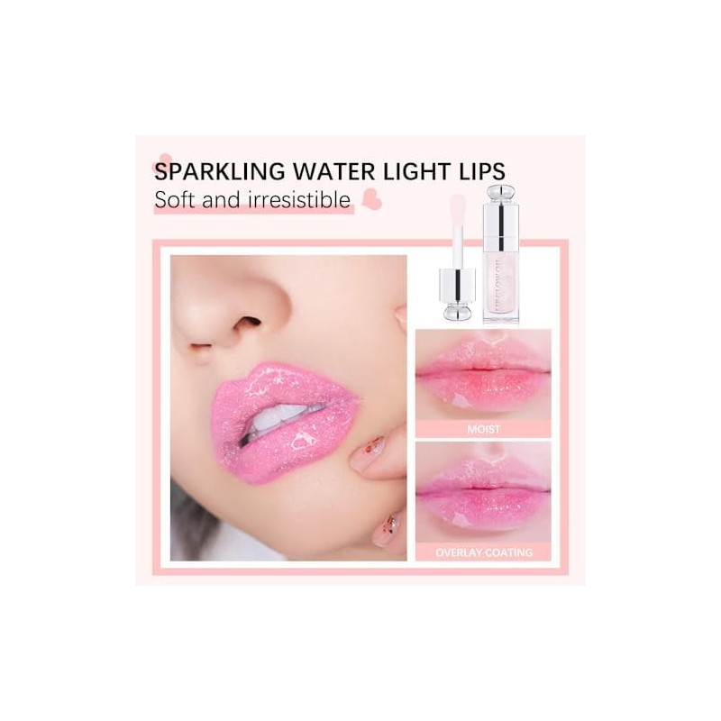 Aceite labial voluminoso, bálsamo labial hidratante con tinte brillante, cuidado