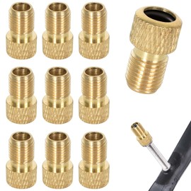 Vesaneae 10 PCS Brass Valve Adapters, Bicycle Presta Tire Valve Adaptor Tools, Bike Pump Adapter for Standard Pump or Air Compressor