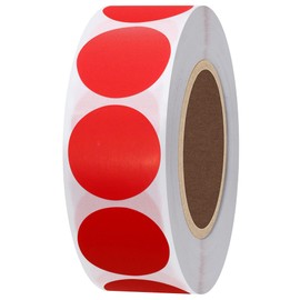Hybsk Color Label Sticker Round Sticker Color 1000 Piece Labels Round Sticker 1.0 inch (25 mm) 8 Colors for Office Supplies Office Labels Document Bags Office Label Sticker Round (Red)