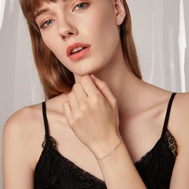 VANSZA Women's Bracelet 925 Sterling Silver Bracelets Infinity Heart Symbol Bracelet Gift for Women with Gift Box, Sterling Silver