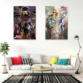 JoJo's Bizarre Adventure - 2 Piece Anime TV Show Poster Set (Group & Joseph & Ceasar) (Size: 24" x 36") (Unframed Posters)