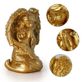 INLOMEM - Figura de ángel de oración, esculpida pintada a mano, estatua de alas de ángel, para decoración del hogar o jardín, regalos de primera comunión para niñas, regalos religiosos para mujeres