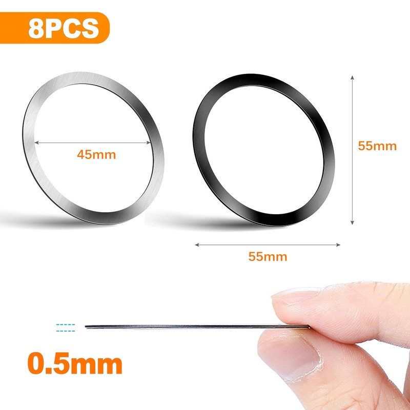 ZukoCert 8 Pcs Ultra Thin Ring Magnets, Magnetic Stickers for